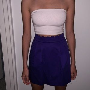 J. Crew purple scallop sateen skirt